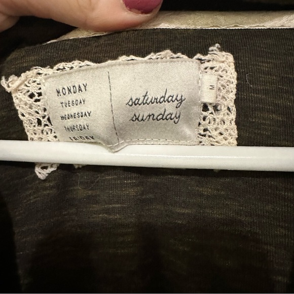 Anthropologie Green Lace Long Sleeve Tunic - Picture 2 of 7